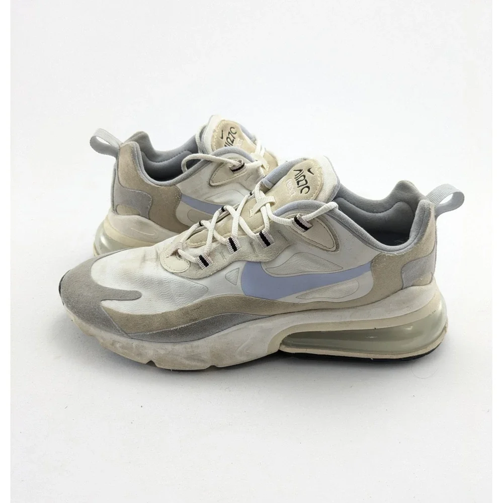 Womens Nike Air Max 270 React White Athletic Running Shoes CT1287-100 Size 9.5
